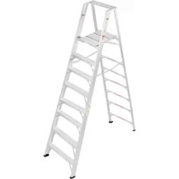 Liberti 8ft 7x6 Step Aluminium Foldable Heavy Duty Platform Ladder, P1408-picture-0