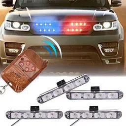 Miwings 4X4 Led Drl Light With Wireless Remote For Car Suv Truck Ambulance Police Cop Light Auto Strobe Warning Light Flashing Firemen Lights (4X4 Led Police Light)-3