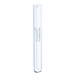 Borosil 27ml Borosilicate Glass Culture Test Tube without Rim, 9820U06-5