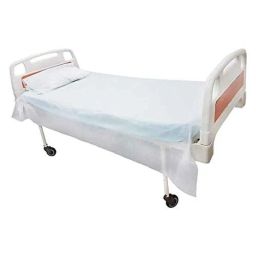 Kudize 31x80 inch Non-Woven White Disposable Bedsheet with Pillow Cover (Pack of 25) image 2