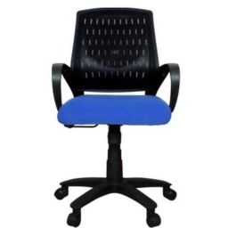 Rajpura Smart Medium Back Black &a; Blue Centre Tilt Mechanism Revolving Office Executive Chair-8