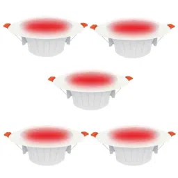 Fybros Silvio Plus 9W Aluminium Red Round LED Ceiling Light, FLS5833E (Pack of 5)-picture-42