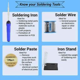 Hillgrove 9 in 1 Mobile Soldering Iron Equipment Tool Machine Kit with Flux Paste &a; Wire, HG0090 image 2