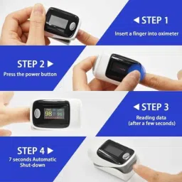 MCP 1.5V White Finger Pulse Oximeter with Oxygen Saturation Monitor, LCD Display &a; 2 Pcs AAA Battery, C101A3 image 5