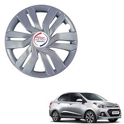 Auto Pearl 4 Pcs 14 inch ABS Press Type Hubcap Wheel Cover Set with Retention Ring for Hyundai Xcent 2016 SLVR21-12