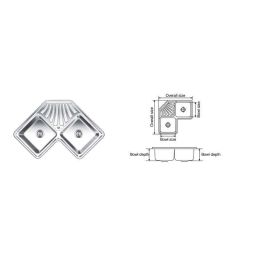 Nirali Wonder Corner Glossy Finish Kitchen Sink, Size: 915x510 mm-image-5