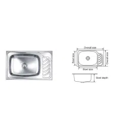 Nirali Eureka Glossy Finish Kitchen Sink, Bowl Size: 610x457x255 mm-picture-17