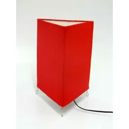 Tucasa Triangular Red Table Lamp, LG-717-92