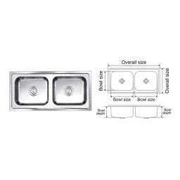 Nirali Graceful Glory Satin Finish Kitchen Sink, Size: 990x457 mm-image-44