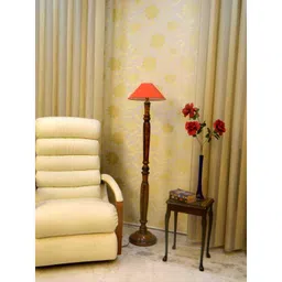 Tucasa Vintage Wooden Lamp with Red Shade, LG-930-image-28