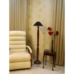 Tucasa Vintage Wooden Lamp with Black Shade, LG-933-image-26