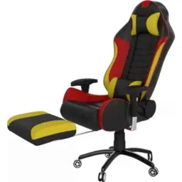 Rekart PU Leather Multicolour  Ergonomic Adjustable Revolving Wing Back Gaming Chair with Footrest, RGCF-7-40