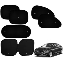 Auto Pearl 6 Pcs PVC &a; Mesh Black Window, Front &a; Rear Sun Shade Set for Volvo V60-picture-42