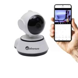 Melowave 3MP 128GB White PTZ Two Way Intercom Smart Security Camera with Alarm Motion Detect, ACCAMMEO0012-24