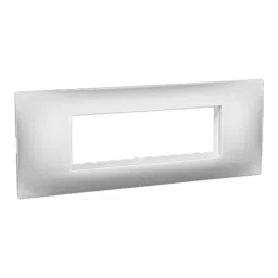 Legrand Lyncus 6 Module Polycarbonate Matt Silver Plate with Support Frame, 677606-picture-20