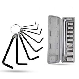 Hillgrove 8 Pcs Ring Hex Allen Key &a; 10-in-1 Socket Set, HGCM981-9