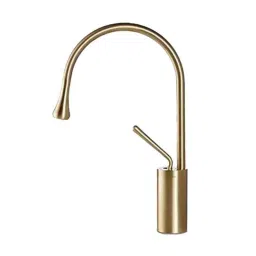 IRIS Stainless Steel &a; Brass Gold Finish Bathroom Single Hole Sink Faucet-image-84