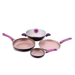 Wonderchef Royal Velvet 5 Pieces Purple Aluminium Induction Base Cookware Set, 60018331-picture-10