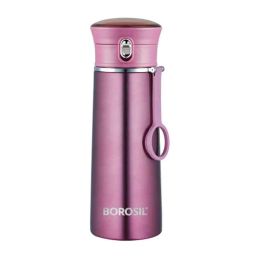 Borosil Travelease 360ml Stainless Steel Purple Hydra Vacuum Insulated Flask Water Bottle, BT360PE114-picture-26