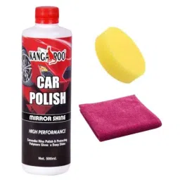 Kangaroo 500ml Rich Carnauba Mirror Shine Car Wax Polish with Micro Fibre Cloth &a; Foam Applicator-image-64