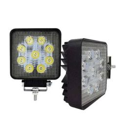 AllExtreme EX9SF2P 2 Pcs 9 LED 4 inch 27W Square White CREE Spot Fog Light with Mounting Bracket Set-9