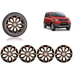 Auto Pearl 4 Pcs 15 inch ABS Copper &a; Black Car Wheel Cover Set for Mahindra Mahindra Nuvo Sport-picture-24