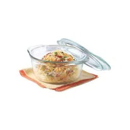 Borosil 1.2L Glass Transparent Deep Round Casserole with Flat Lid, IH22CA12212-picture-6