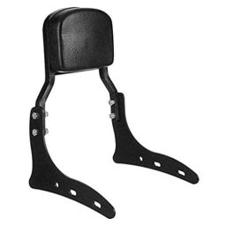 AOW Harley Style Backrest Support Pillion Balck Cushion Back Rest Full Black Bar for Royal Enfield Models RE-24-16