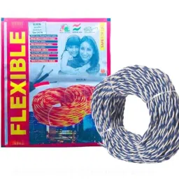 Elson 14/76 0.75 Sqmm Two Core Blue &a; White PVC Insulated Aluminium Cable, Length: 91 m-image-61