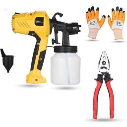 Hillgrove 400W 0.8 Litre Plastic DIY HVLP Paint Sprayer Gun with Gloves &a; 8 inch Plier, HGCM1317-image-44
