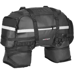 AllExtreme EX-SDB01 65L Polyester Black Waterproof Universal Rear Carrier Saddle Tail Bag with Rain Cover &a; Expandable for All Sports Street Bikes Motorcycles-19