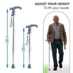 Everactiv 10 Level Height Adjustable Aluminium Walking Stick, WALKIN-STICK image 3