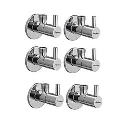 Aquieen Mini Flora Brass Angle Stop Valve with Wall Flange (Pack of 6)-image-42