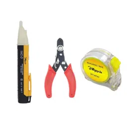 Hillgrove HGCM428M1 90-1000V Electrical Non Contact Voltage Tester, 3m Measuring Tape &a; Wire Cutter Combo, HGCM727-30