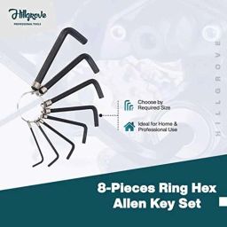 Hillgrove 8 Pcs Ring Hex Allen Key, 2-in-1 Screwdriver &a; 8 inch Plier Set, HGCM985 image 2