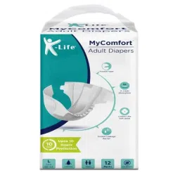 K-Life 12 Pcs 38-54 inch Cotton Pant Style Adult Diapers Set, Size: L-image-70