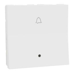 Schneider Electric Miluz ZeTa 6A 2 Module White Bell Push with Indicator, MZBPI2M_WH-10