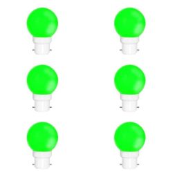 Fybros Nuit 0.5W Polycarbonate Green Round LED Bulb, FLS5445F (Pack of 6)-image-38