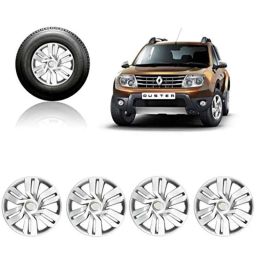 Auto Pearl 4 Pcs 15 inch Silver Car Full Caps Wheel Cover Set for Renault Duster-12