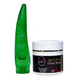 Indopower DD271 150ml Aloe Vera gel with Coffee &a; 100g Chocolate Facial Scrub Combo Pack-image-6