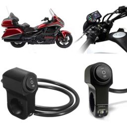 Auto Pearl 12V Aluminium Alloy Black Motorcycle Handlebar Headlight Switch for Gold Wing GL1800-36