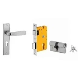 Dorset HL Series Stella 70mm Stainless Steel Silver Chrome Finish Door Handle Lock Set with Both Side Key Cylinder (Pack of 3)-picture-26