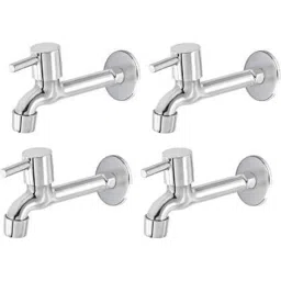 Spazio Smartbuy Stainless Steel Chrome Finish Turbo Collection Long Body Bib Cock with Wall Flange (Pack of 4)-picture-13