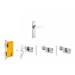 Dorset Deolo HL DEO 8 inch Zinc SC Finish Lock Set with Knob &a; 60mm Key Cylinder (Pack of 4)-picture-11