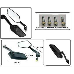 AOW Fancy Small 5 Edge Rear View Mirror for TVS Apache RTR 160 (Pack of 2)-20