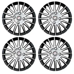 Auto Pearl 4 Pcs 14 inch ABS &a; Plastic Silver &a; Black Press Type Fitting Car Wheel Cover Set for Maruti Suzuki Celerio Vxi-18