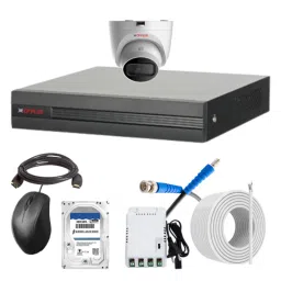 CP Plus 5MP IR Indoor &a; Outdoor CCTV Combo Kit with 4Ch DVR, 1 Dome Camera, 4Ch SMPS, 70m Copper Cable, 500GB HDD &a; Connectors-81