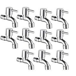 Zesta Turbo Stainless Steel Chrome Finish Bib Cock with Wall Flange (Pack of 11)-picture-49