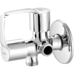Neelkund Topaz Brass Silver Chrome Finish 2 Way Angle Valve with Twin Elbow Valve for Bathroom &a; Kitchen-picture-31