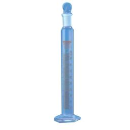 Borosil 50ml Class A Hexagonal Base Graduated Cylinder with I/C Stopper, 2983012-9